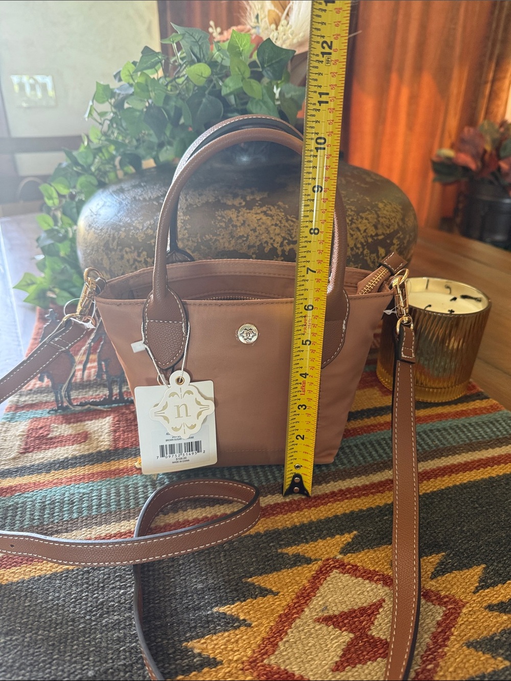 Nanette Lepore Tan Mini Tote with Adjustable Crossbody Strap - Picture 11 of 11